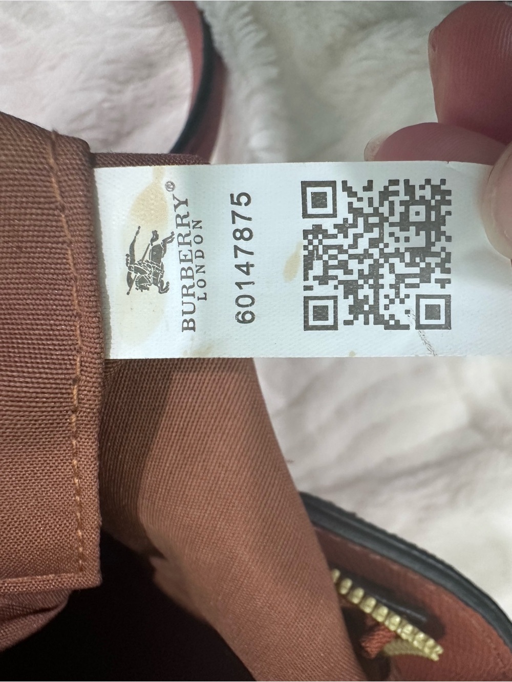 Burberry Brown Leather & Check Satchel with Top Handles - Picture 9 of 15